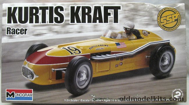 Monogram 1/24 1950s Kurtis-Kraft Indianapolis Racer, 85-0012 plastic model kit